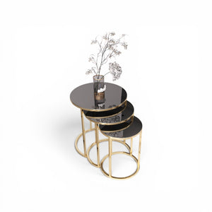 Cam Runt Satsbord (Guld silver Glas