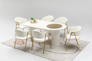 Via Matbord + 4 Stolar Cream - bild 1