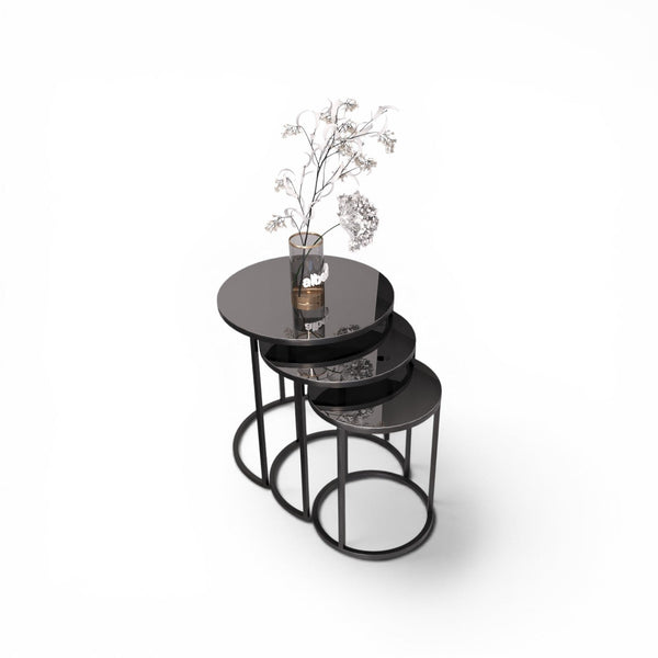 Cam Runt Satsbord Svart (svart glas)