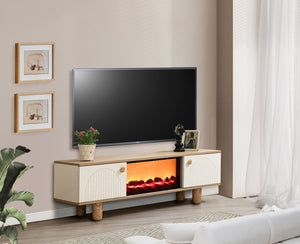 Madrid TV-bänk med braskamin – Range Home