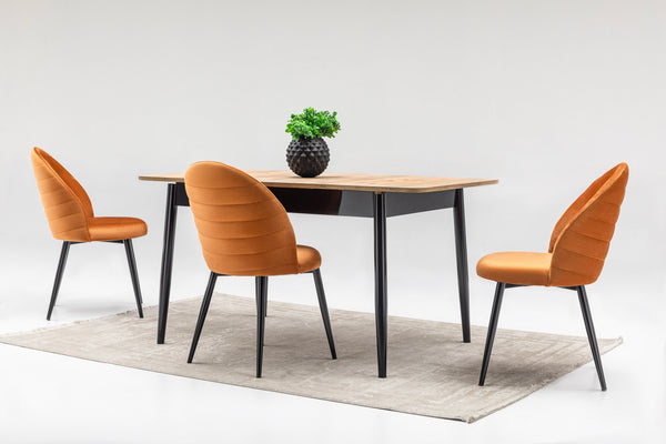 Ece Matbord + 4 Stolar Orange - bild 4