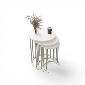 Tokyo Runt Satsbord silver (vit )