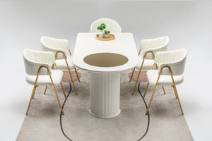 Via Matbord + 4 Stolar Cream - bild 4