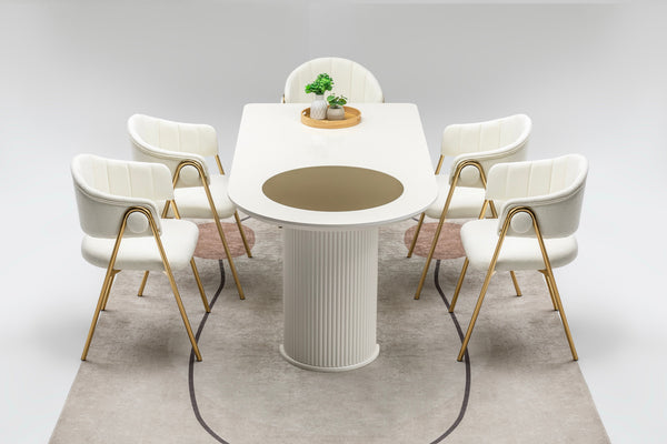 Via Matbord + 4 Stolar Cream - bild 4