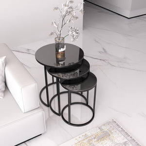 Cam Runt Satsbord Svart (svart glas)
