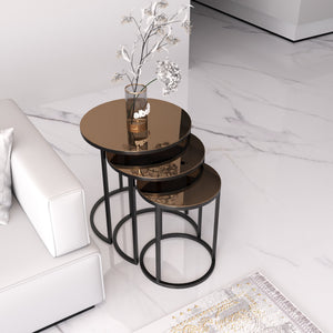 Cam Runt Satsbord Svart (Bronz glas)