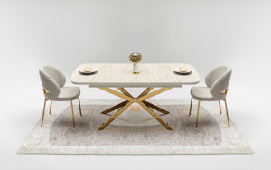 Ceylin Matbord + 4 Stolar Cream - bild 7
