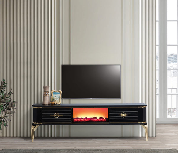 Class L TV-bänk med braskamin – Range Home