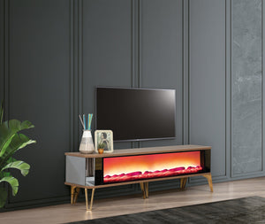 Class XXL TV-bänk med panoramabrasa – Range Home