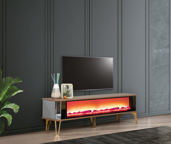 Class XXL TV-bänk med panoramabrasa – Range Home