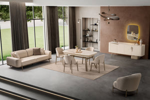 Stella Matbord + 4 Stolar + Consol + Spegel