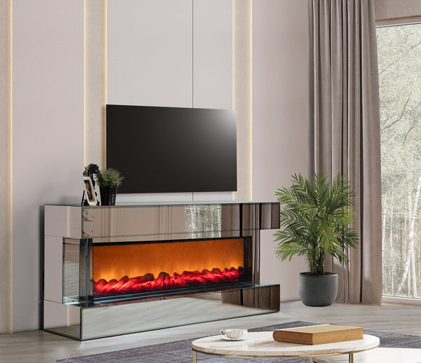 Asos TV-bänk med braskamin – Range Home