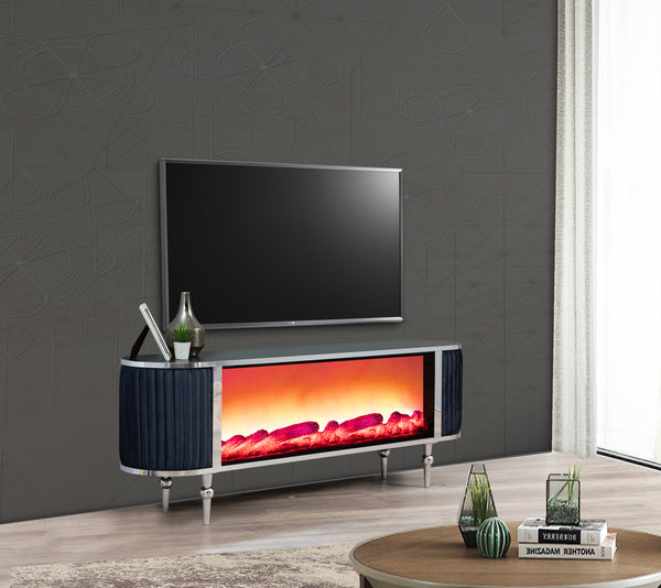 Atina TV-bänk med braskamin – Range Home
