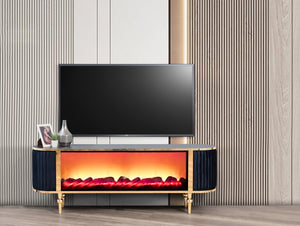 Atina TV-bänk med braskamin – Range Home