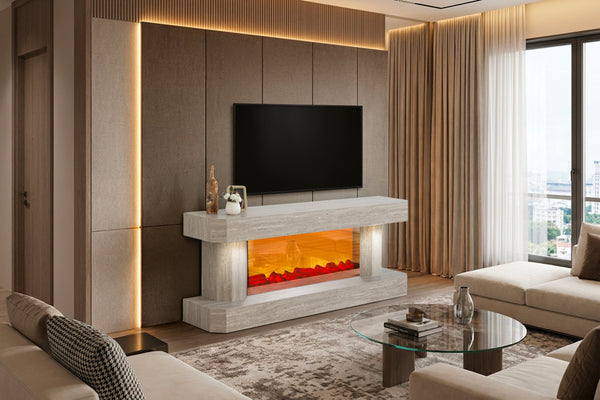 Bodrum TV-bänk med braskamin – Range Home