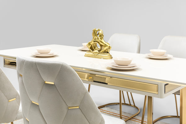 Carmen Matbord + 4 Stolar Cream - bild 4