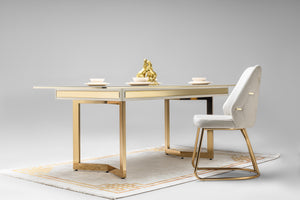 Carmen Matbord + 4 Stolar Cream - bild 5