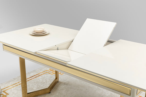 Carmen Matbord + 4 Stolar Cream - bild 6