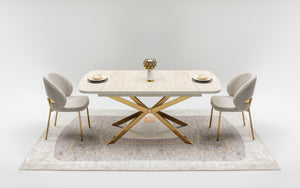 Ceylin Matbord + 4 Stolar Cream - bild 7