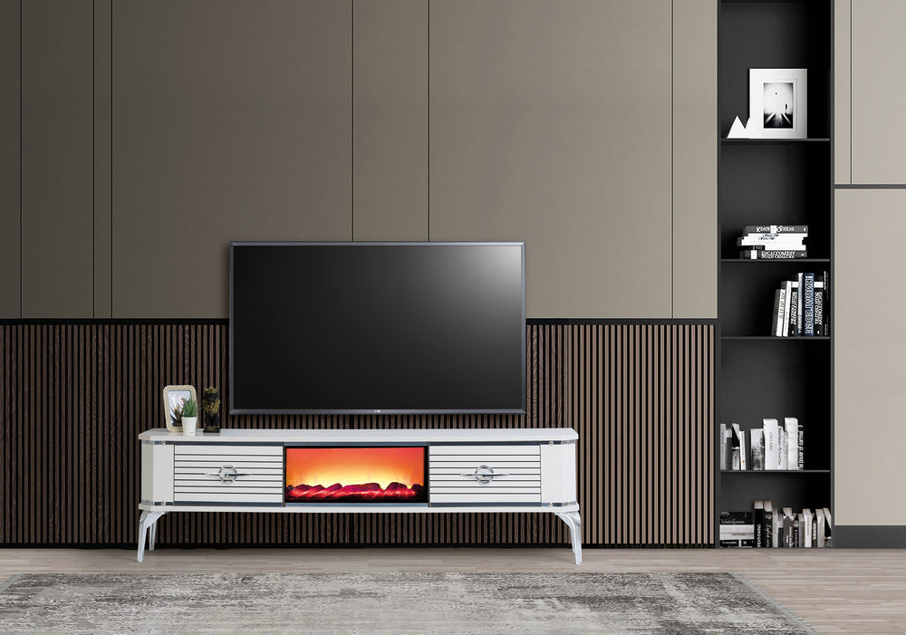 Class L TV-bänk med braskamin – Range Home