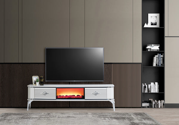 Class L TV-bänk med braskamin – Range Home