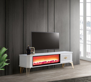 Class L TV-bänk med braskamin – Range Home