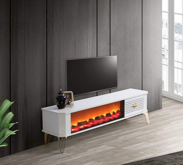 Class L TV-bänk med braskamin – Range Home
