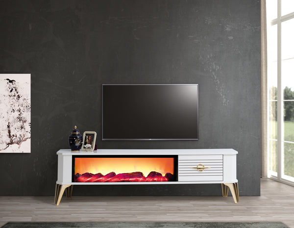 Class L TV-bänk med braskamin – Range Home