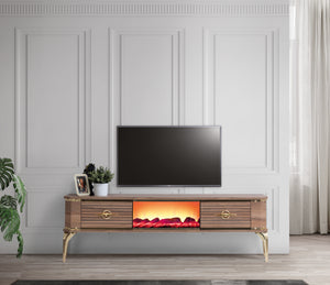 Class L TV-bänk med braskamin – Range Home