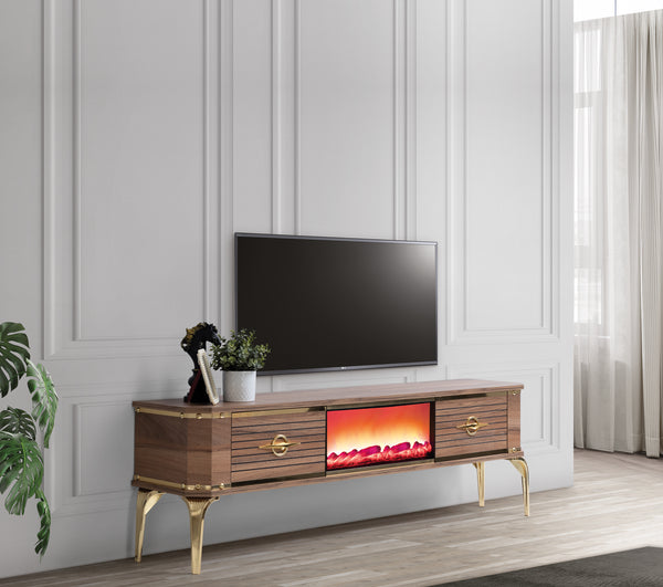 Class L TV-bänk med braskamin – Range Home