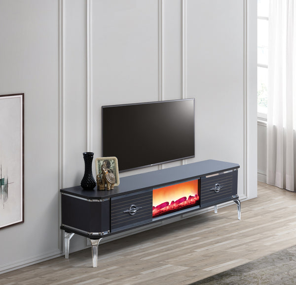Class L TV-bänk med braskamin – Range Home