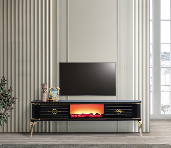 Class L TV-bänk med braskamin – Range Home