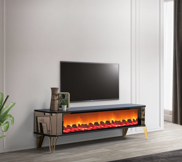 Class XXL TV-bänk med panoramabrasa – Range Home