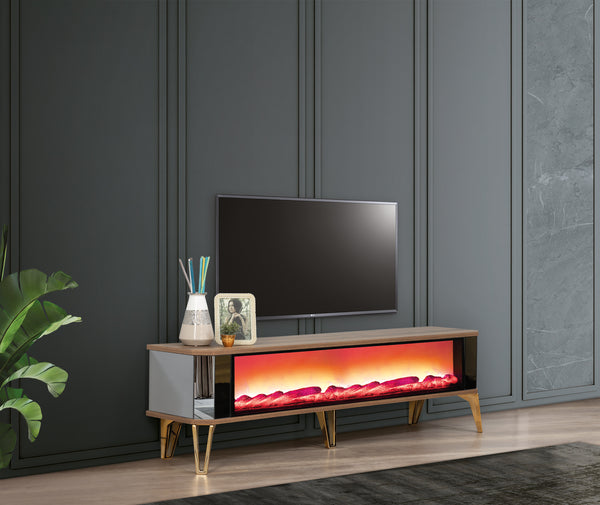 Class XXL TV-bänk med panoramabrasa – Range Home