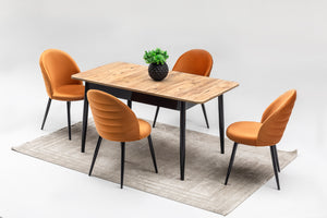 Ece Matbord + 4 Stolar Orange - bild 1
