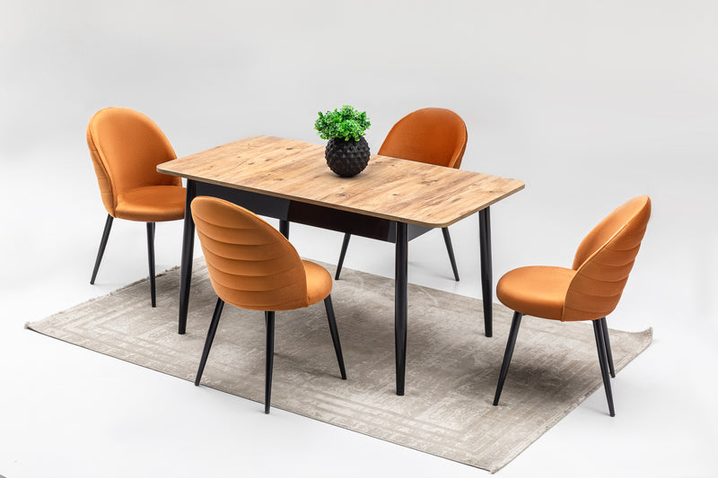 Ece Matbord + 4 Stolar Orange - bild 1