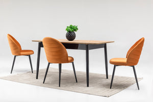 Ece Matbord + 4 Stolar Orange - bild 4