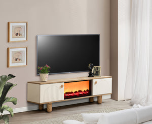Madrid TV-bänk med braskamin – Range Home