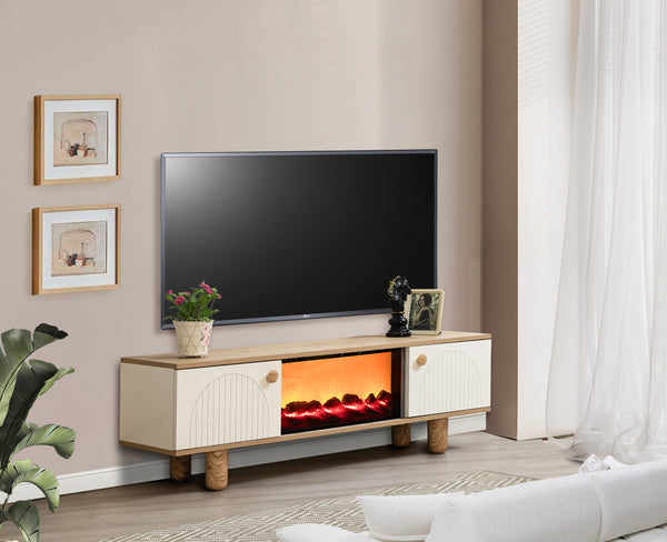 Madrid TV-bänk med braskamin – Range Home