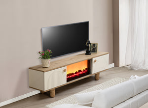 Madrid TV-bänk med braskamin – Range Home