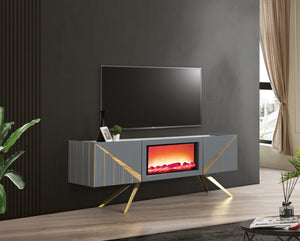Paris TV-bänk med braskamin – Range Home