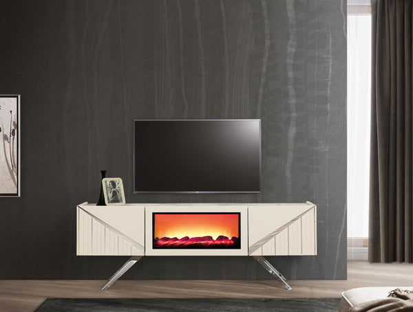 Paris TV-bänk med braskamin – Range Home