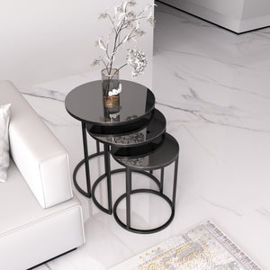 Cam Runt Satsbord Svart (svart glas)