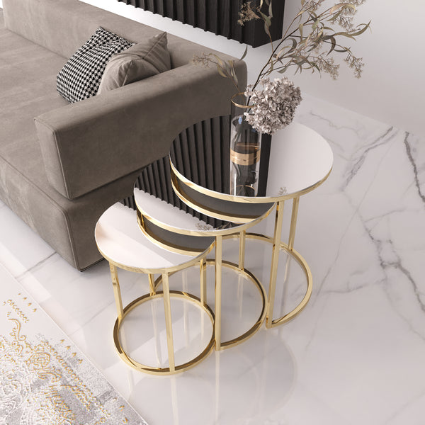 Cam Runt Satsbord (Guld silver Glas