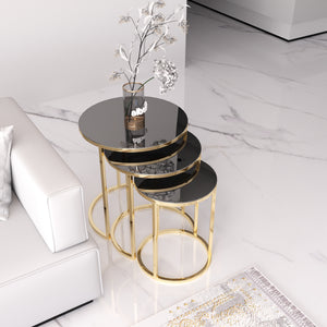 Cam Runt Satsbord (Guld svart Glas