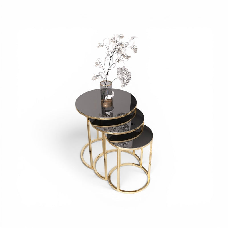 Cam Runt Satsbord (Guld silver Glas