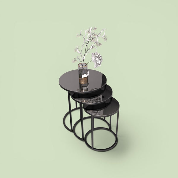Cam Runt Satsbord Svart (svart glas)