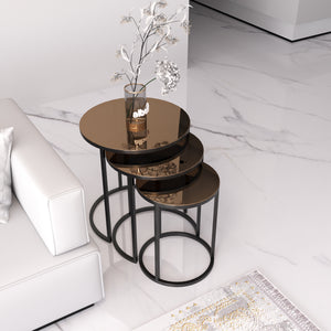 Cam Runt Satsbord Svart (Bronz glas)