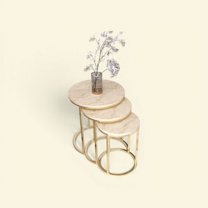 Runt Satsbord (Guld Beige