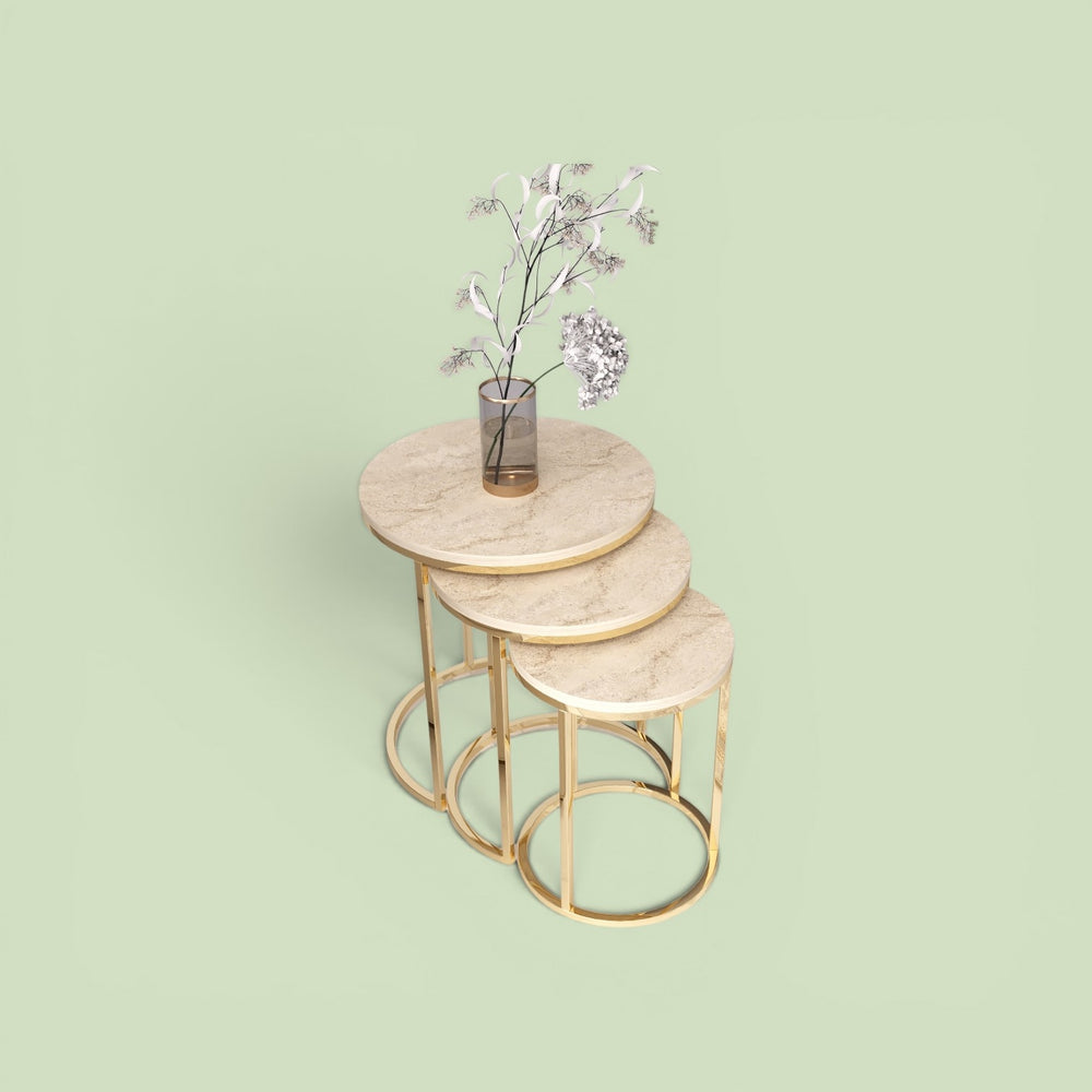 Runt Satsbord (Guld Beige